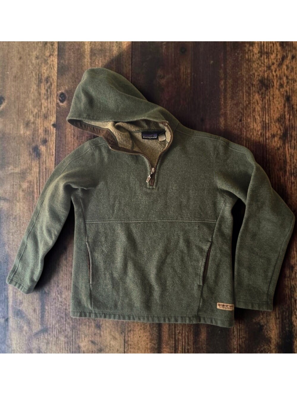 Vintage Patagonia Comfort Wool Hoody Green Made in USA XS